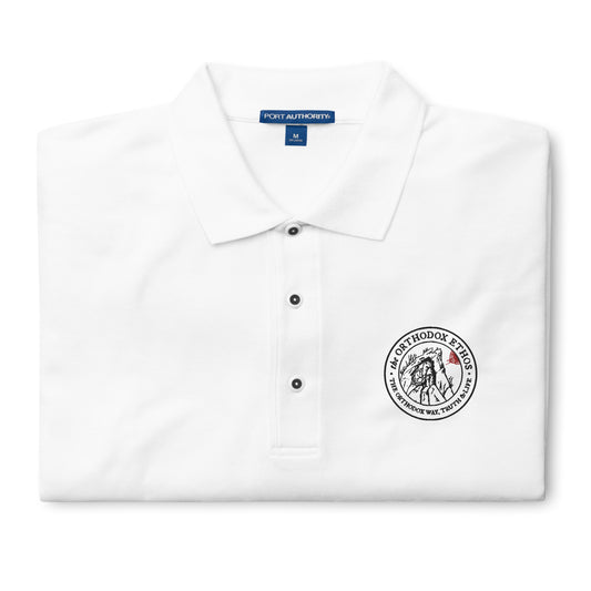 "OE" Men's Premium Polo Shirt (White)